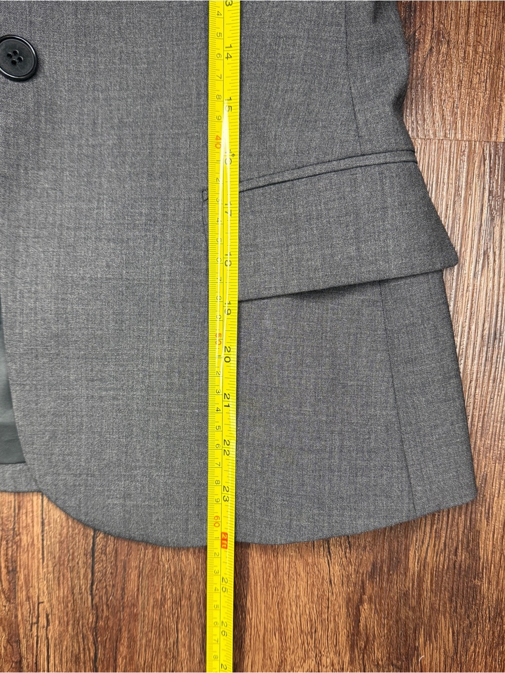 Theory Gabe B Tailor Wool Blazer Jacket Size 8 Heather Gray One Button Office - Picture 11 of 16